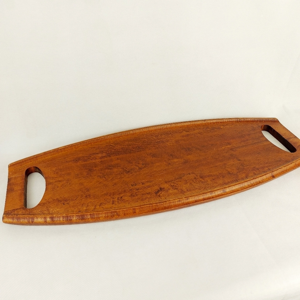 Vintage Wood Baribocraft Canada Serving Tray Surfboard Serving Plateau